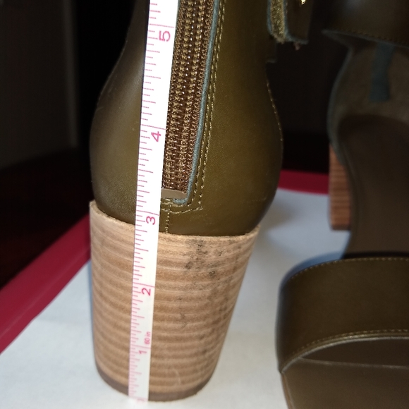 Tommy Hilfiger CHARLOT green leather stacked heel - Picture 5 of 7